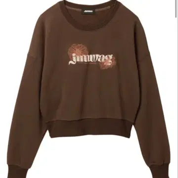 JIMWAG 브라운 크롭 맨투맨