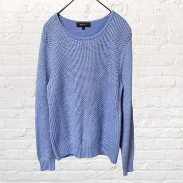 12255 Reflect 긴팔 니트 스웨터 블루 M 라메 울 혼방