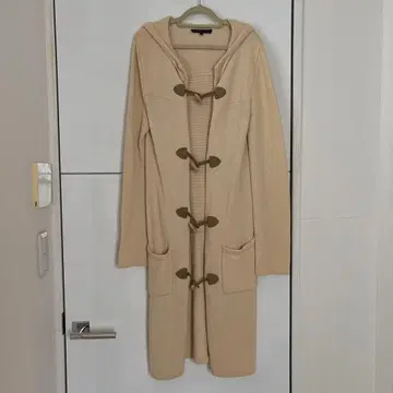 띠어리 후드 부착 롱 가디건