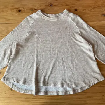 플러스 2 마크앤플러스 래글런 티셔츠 일본제 내추럴