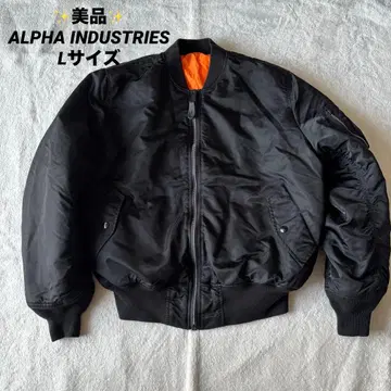 새상품급 ALPHA INDUSTRIES MA-1 블랙 L 플라이트