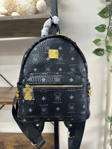 곰 프린트 블랙 백팩 size 28