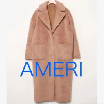 새상품급 AMERI 샤기 롱 코트 안쪽 페이크 무스탕 (리버서블)