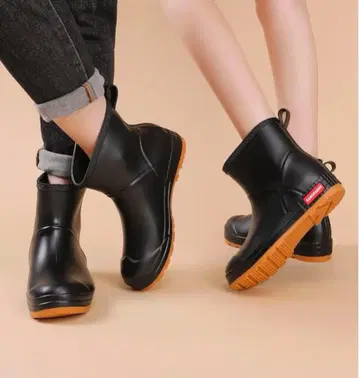 숏부츠 레인부츠 여성용 레인슈즈 24.5cm 블랙