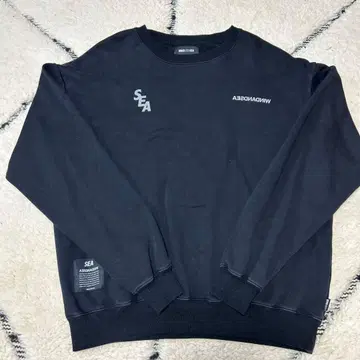 WIND AND SEA 블랙 크루넥 맨투맨