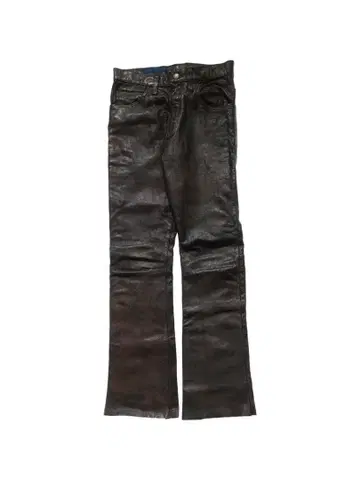 빈티지 플레어 브라운 가죽 바지