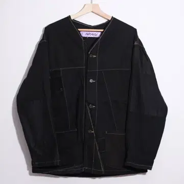 Rebear by Johnbull 패치워크 자켓 블랙 염색 별주
