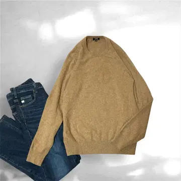 새상품급 유니클로 UNIQLO 캐시미어 100% 니트 스웨터 크루넥