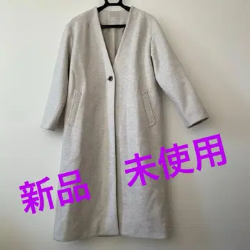 롱 코트 화이트 계열 그레이지 멜란지 칼라리스 타입