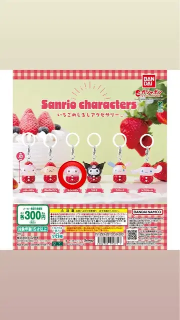 산리오 캐릭터즈 딸기 메지루시 액세서리 키티