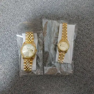 [ 대소 세트 ] 클래식 골드 아날로그 손목시계