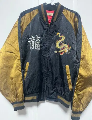 VORABLE 드래곤 자수 스카잔 블랙 골드