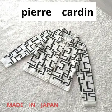 피에르 가르뎅 기하학 패턴 니트 자켓