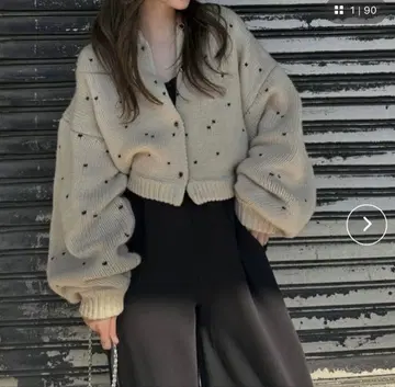 willfully 하트 도트 리버서블 가디건