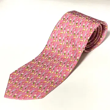 페라가모 핑크 넥타이 Salvatore Ferragamo 칵테일 패턴