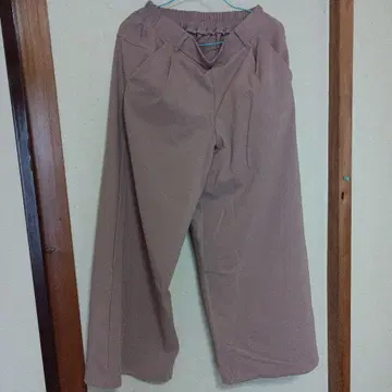 NEARTH 베이지 와이드 팬츠 허리밴딩