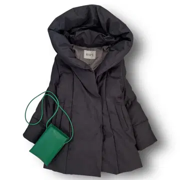 새상품급 ROPE 로페 다운 코트 숄 후드 36 다크 그레이