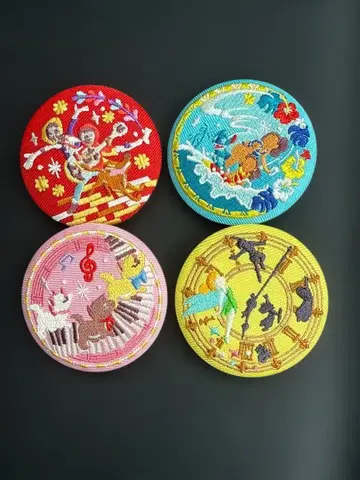 디즈니 자수 캔뱃지 세트 4개