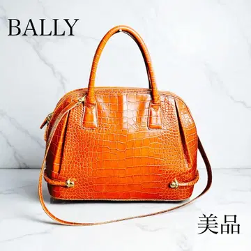 새상품급 BALLY 발리 악어 엠보싱 2WAY 백 브라운 대용량