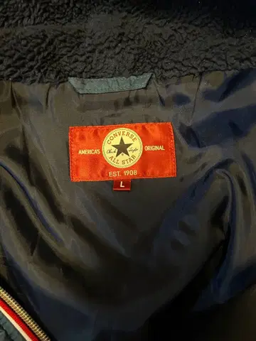 CONVERSE 네이비 퀼팅 다운 자켓 L