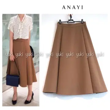 [택 포함 새상품] ANAYI 턱 플레어 스커트 36