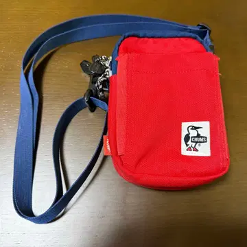 CHUMS 숄더백 레드 x 블루 참스 아웃도어