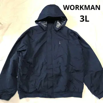 WORKMAN 네이비 나일론 자켓 후드 부착 알루미늄 프린트 3L