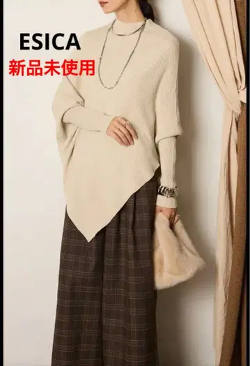[ 미사용 새상품 ] ESICA 아지메 헤무 니트 풀오버 베이지