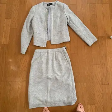 그레이 자켓 스커트 세트