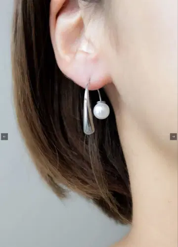 (미개봉 새상품)Tears Drop Pearl 실버 귀걸이 Ebine