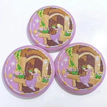 디즈니 자수 캔 배지 라푼젤 3종 세트