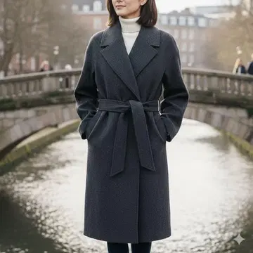 코스 COS 체스터 코트 벨트 포함 롱 그레이 S 사이즈 더블