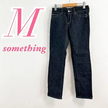 something 블랙 데님 팬츠 M 사이즈 청바지 캐주얼 코디