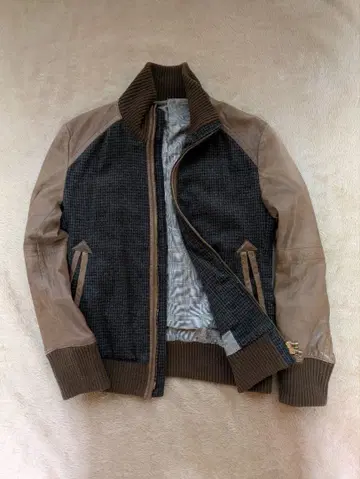 COMMECAMEN 램 가죽(양가죽) 블루종 자켓 L