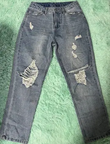 데미지 데님 청바지 블루 S 사이즈 상당