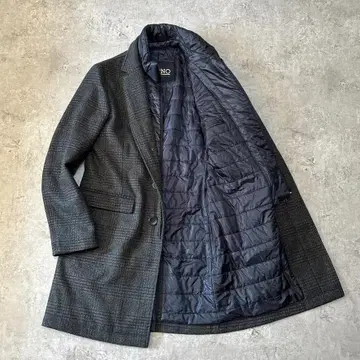 컨디션 최상 HERNO 헬노 충전솜 라이너 체스터 코트 44 그레이 체크
