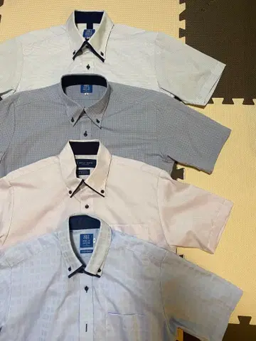 반팔 셔츠 4개 세트 버튼 다운