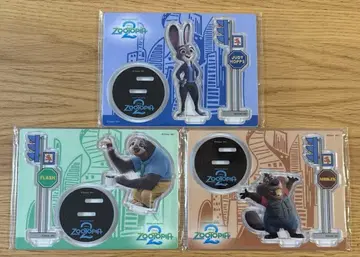 주토피아2 해피 복권 G상 아크릴 스탠드 프롭스 3개 세트