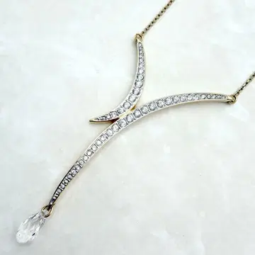 SWAROVSKI 목걸이 파베 크리스탈 골드 큐빅