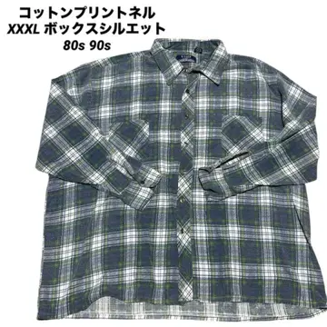 프린트 플란넬 셔츠 빈티지 80s90s 빅 사이즈