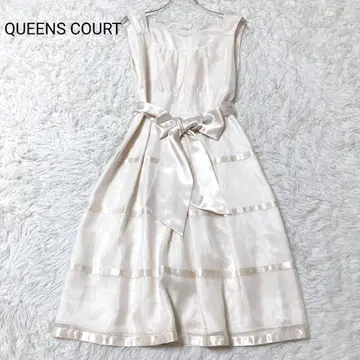 퀸즈 코트 여성용 원피스 사이즈 2 슬리브리스 리본 롱