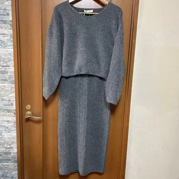 그레이 니트 셋업