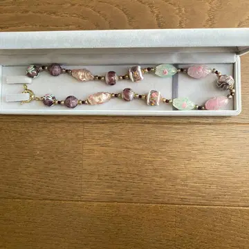 베네치안 유리 목걸이 샵 채널 꽃무늬