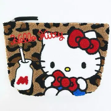 산리오 캐릭터즈 헬로키티 레오파드 무늬 사가 파우치