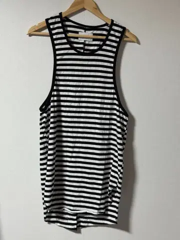 HALO TOKYO 화이트 블랙 스트라이프 탱크탑