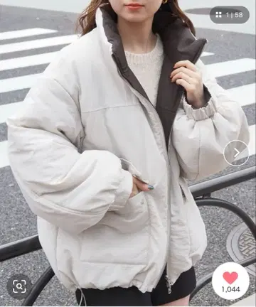 tiptop 무지 x 체크 리버서블 BIG 블루종