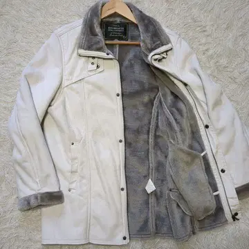 헤이세이 ROUSHATTE 페이크 무스탕 화이트 시크 스타일 y2k