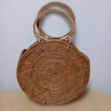 라탄 원형 바스켓백