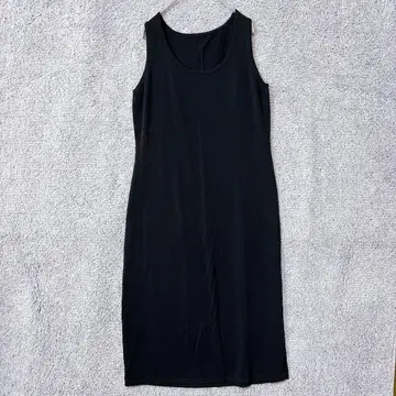 3521 슬리브리스 드레스 L 블랙 스트레치 신축성 롱 기장