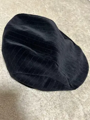 새상품급 COMME CA MEN 블랙 스트라이프 헌팅 모자